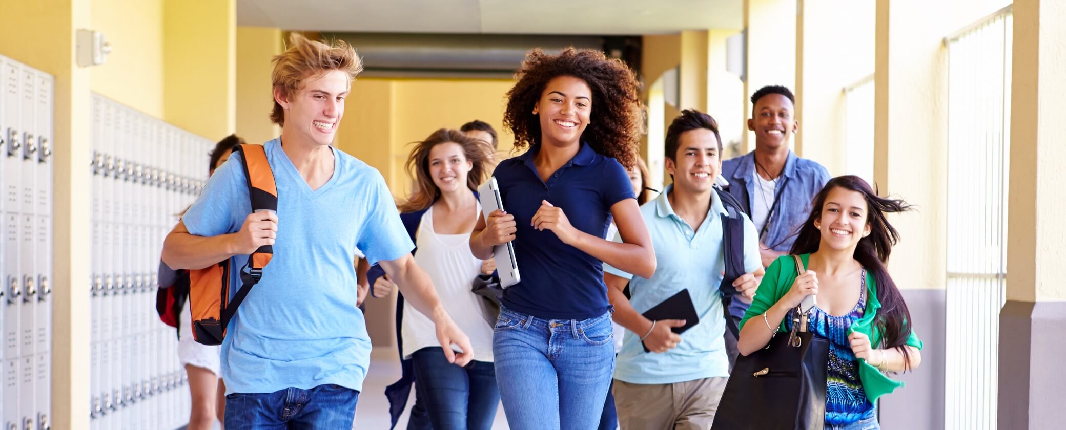 Group of laughing teenagers